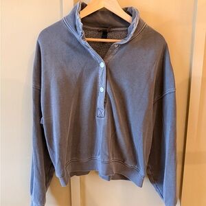 Women's Blue Button-Up Top